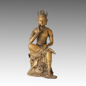 Statue de Bouddha Avalokitesvara Bronze Sculpture Tpfx-B42